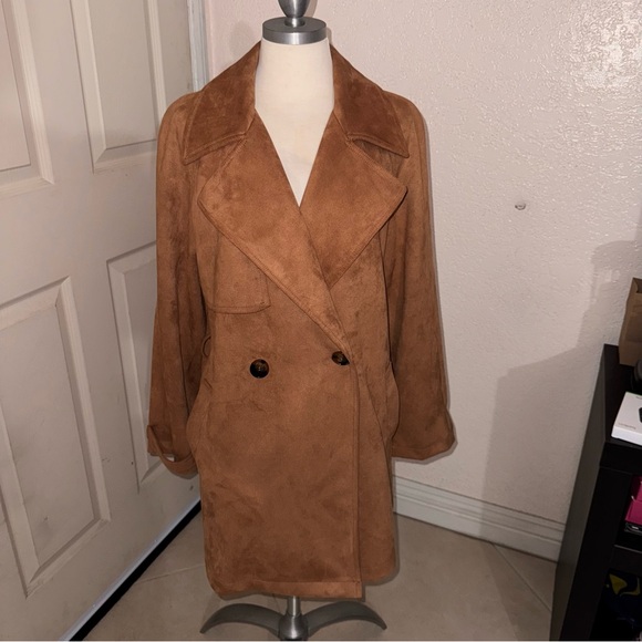 Marc New York Camel Color Suede Coat Size Medium - Picture 5 of 9